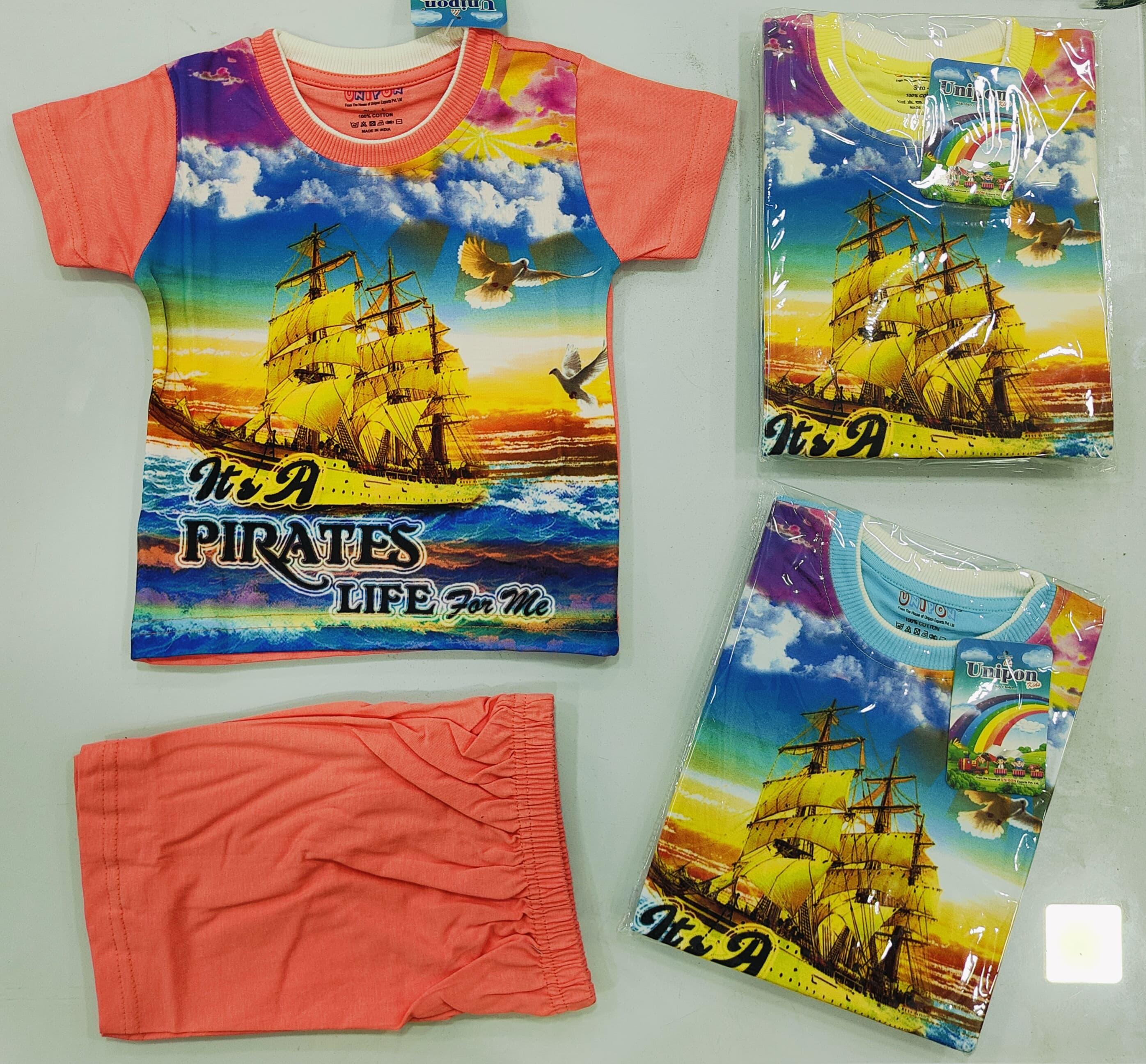 It’s A Pirate’s Life Kids Summer Clothing Set of 6 pieces in 3 color